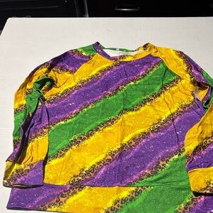 Ladies, Mardi Gras, colorful Long Sleeve Shirt